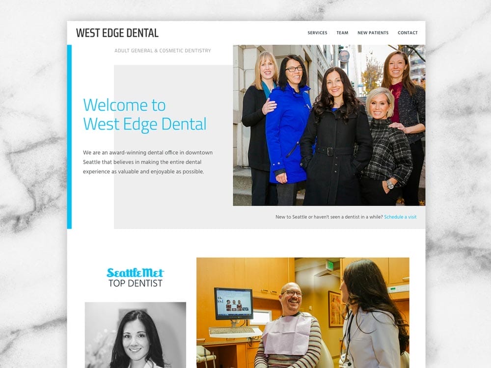 West Edge Dental homepage