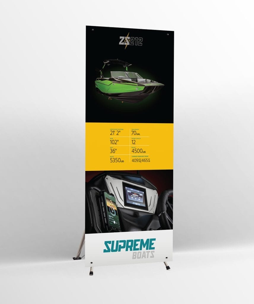 Supreme marine roll up banner featuring a captivating User Interface designed by our expert web design team at our website design agency.